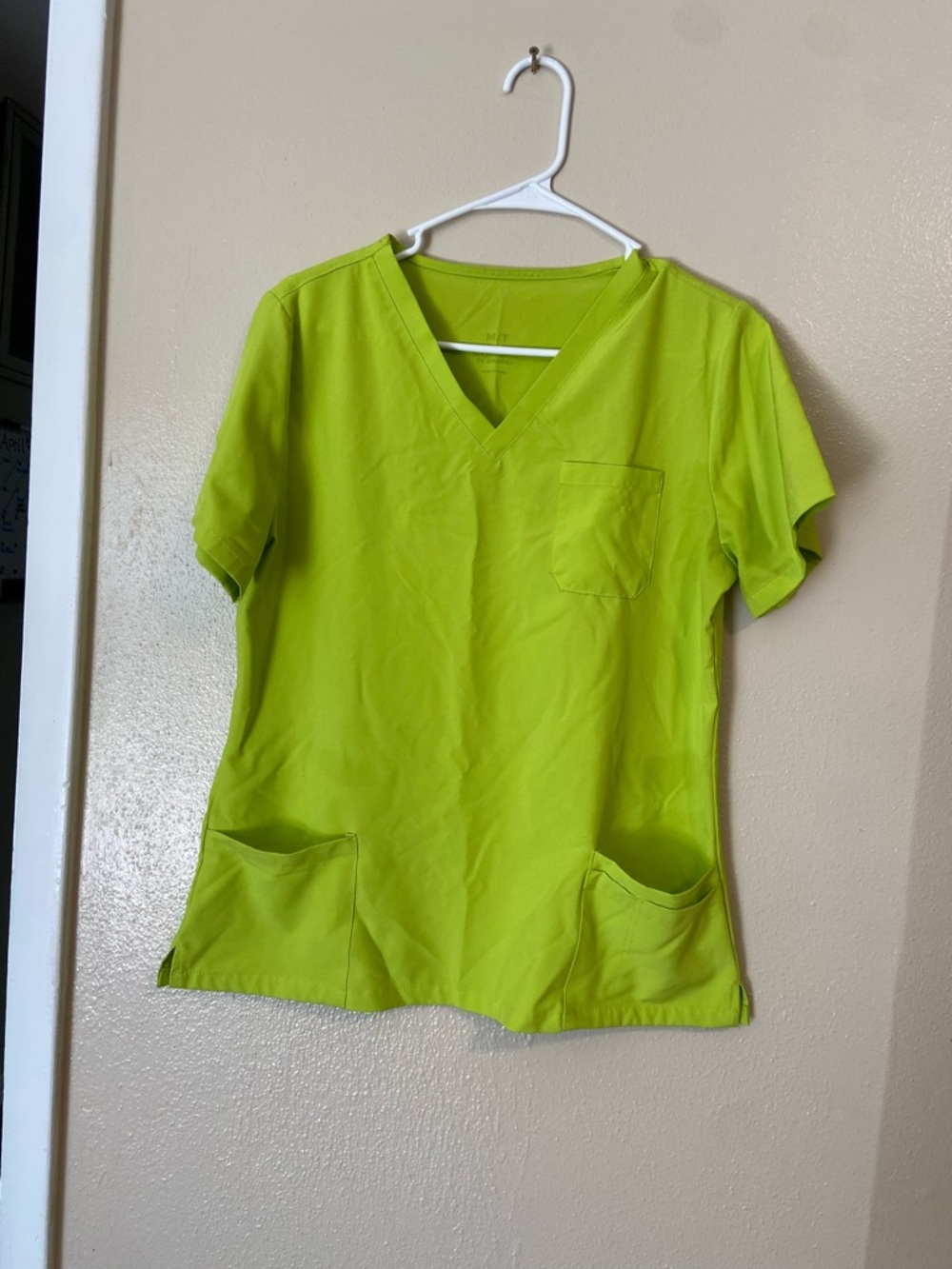 Women's V-Neck Medical Scrub Top with Jogger Bottoms in Lime Green